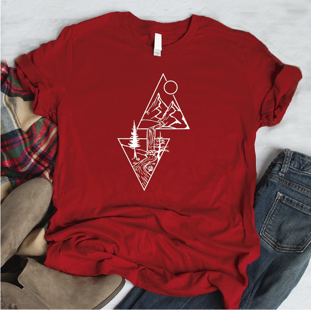 Camisa estampada  tipo T-shirt DOBLE TRIANGULO PAISAJE — foto 6