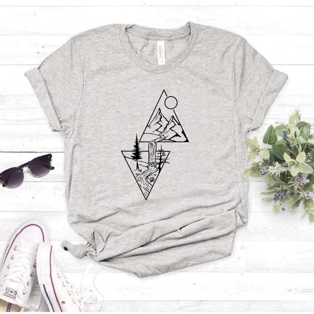 Camisa estampada  tipo T-shirt DOBLE TRIANGULO PAISAJE — foto 8