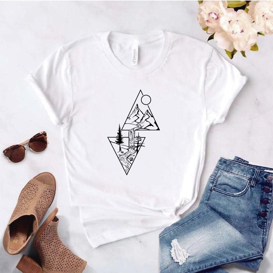 Camisa estampada  tipo T-shirt DOBLE TRIANGULO PAISAJE — foto 1