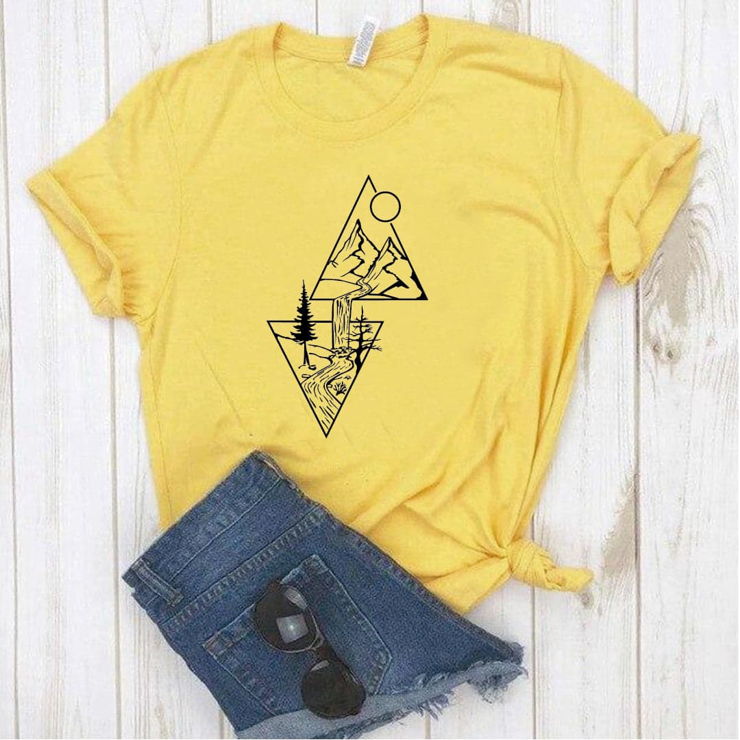 Camisa estampada  tipo T-shirt DOBLE TRIANGULO PAISAJE — foto 2