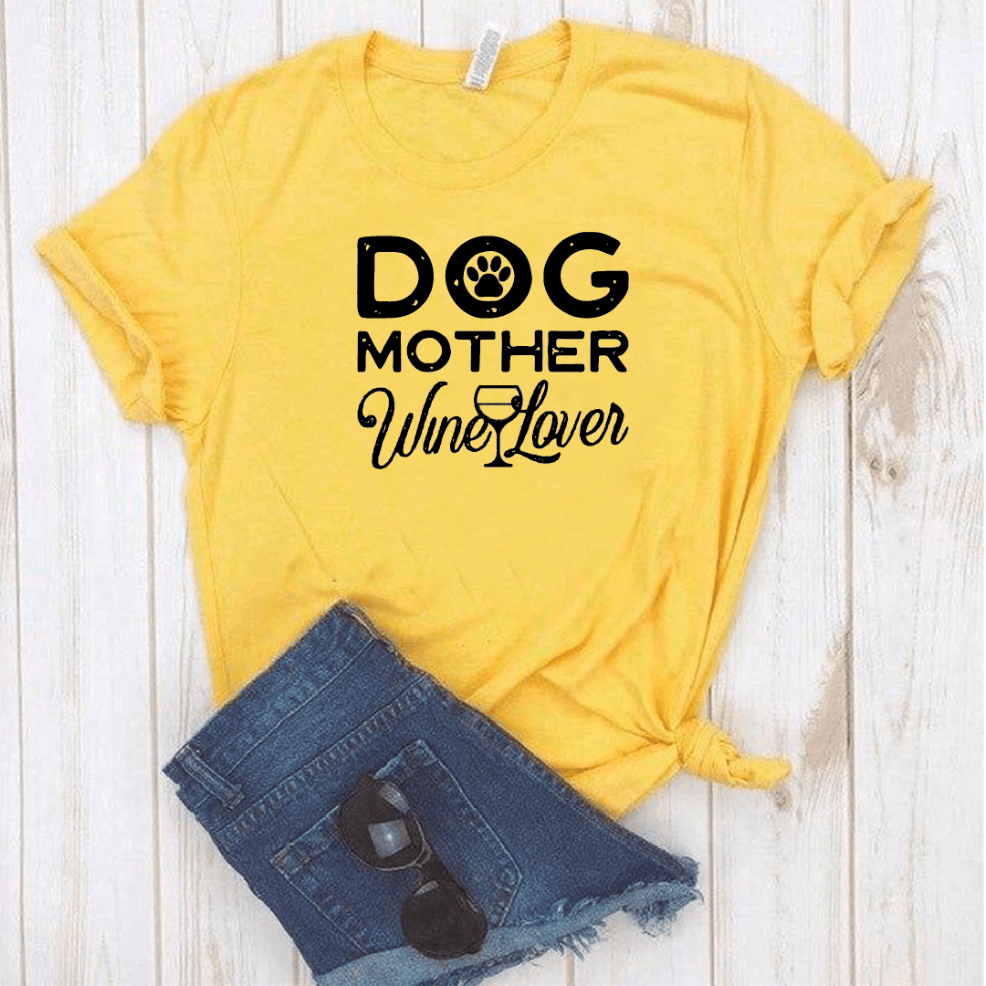 Camisa estampada tipo T- shirt Dog Mother wine lover — foto 5