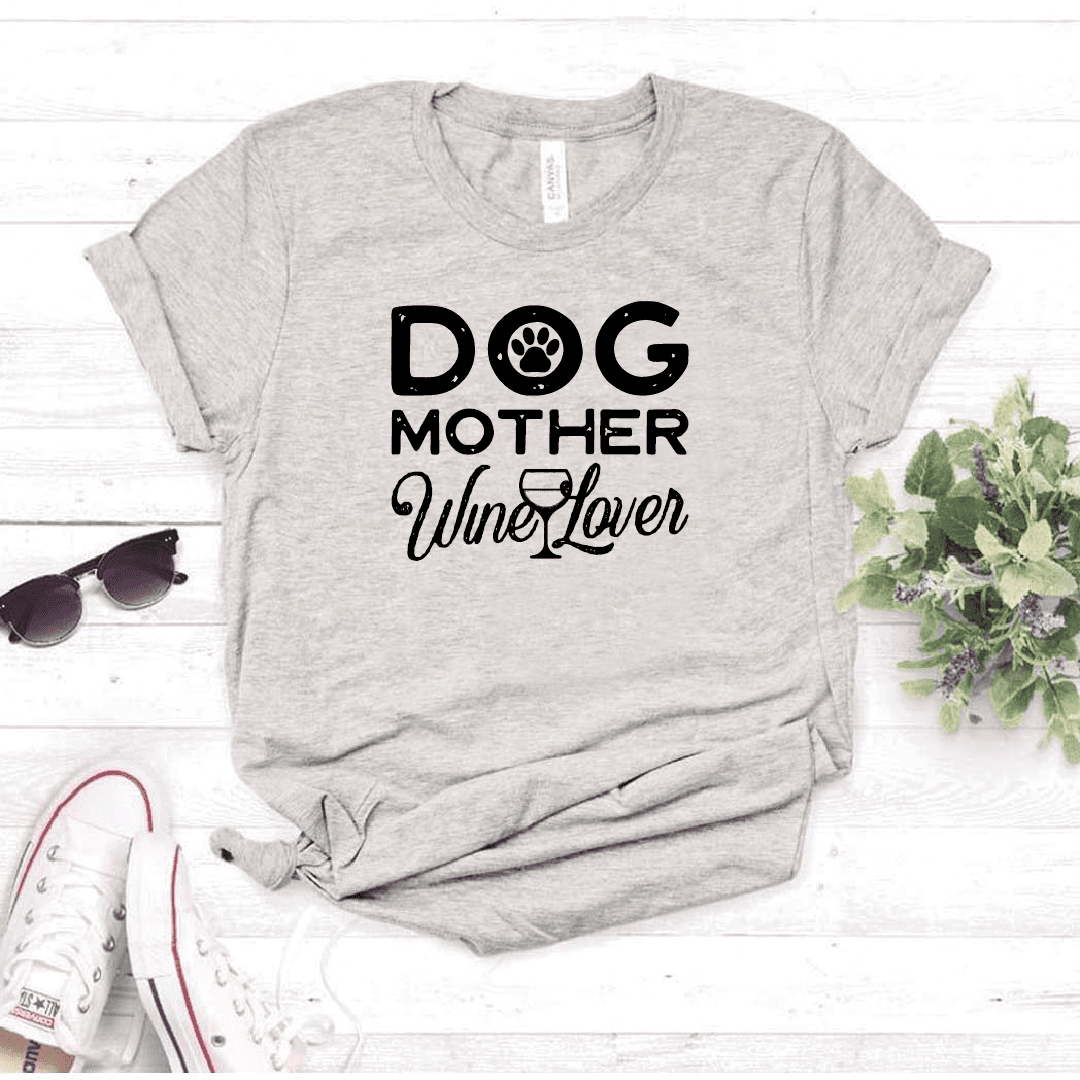 Camisa estampada tipo T- shirt Dog Mother wine lover — foto 7