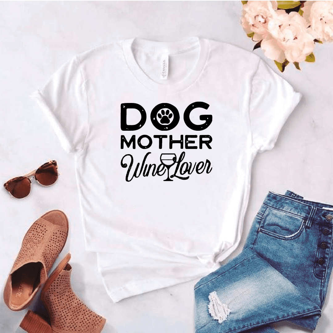 Camisa estampada tipo T- shirt Dog Mother wine lover — foto 8