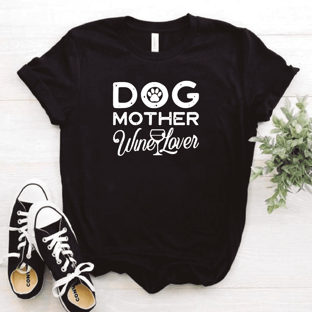 Camisa estampada tipo T- shirt Dog Mother wine lover — foto 1