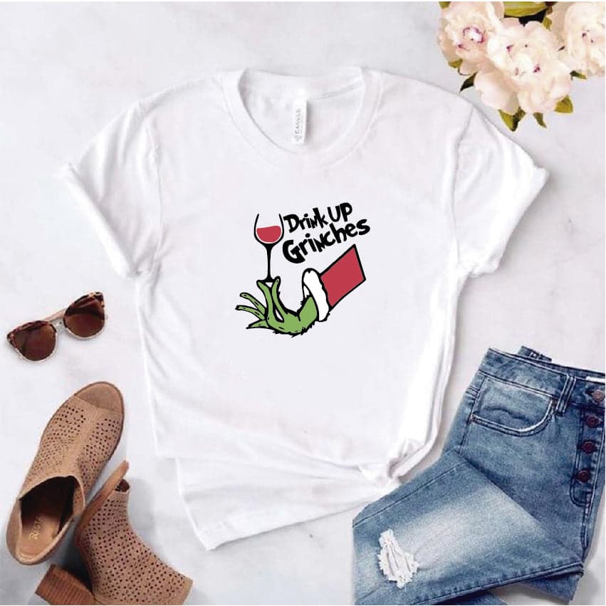 Camisa estampada  tipo T-shirt  de poli algodón DRINK UP GRINCHES — foto 1