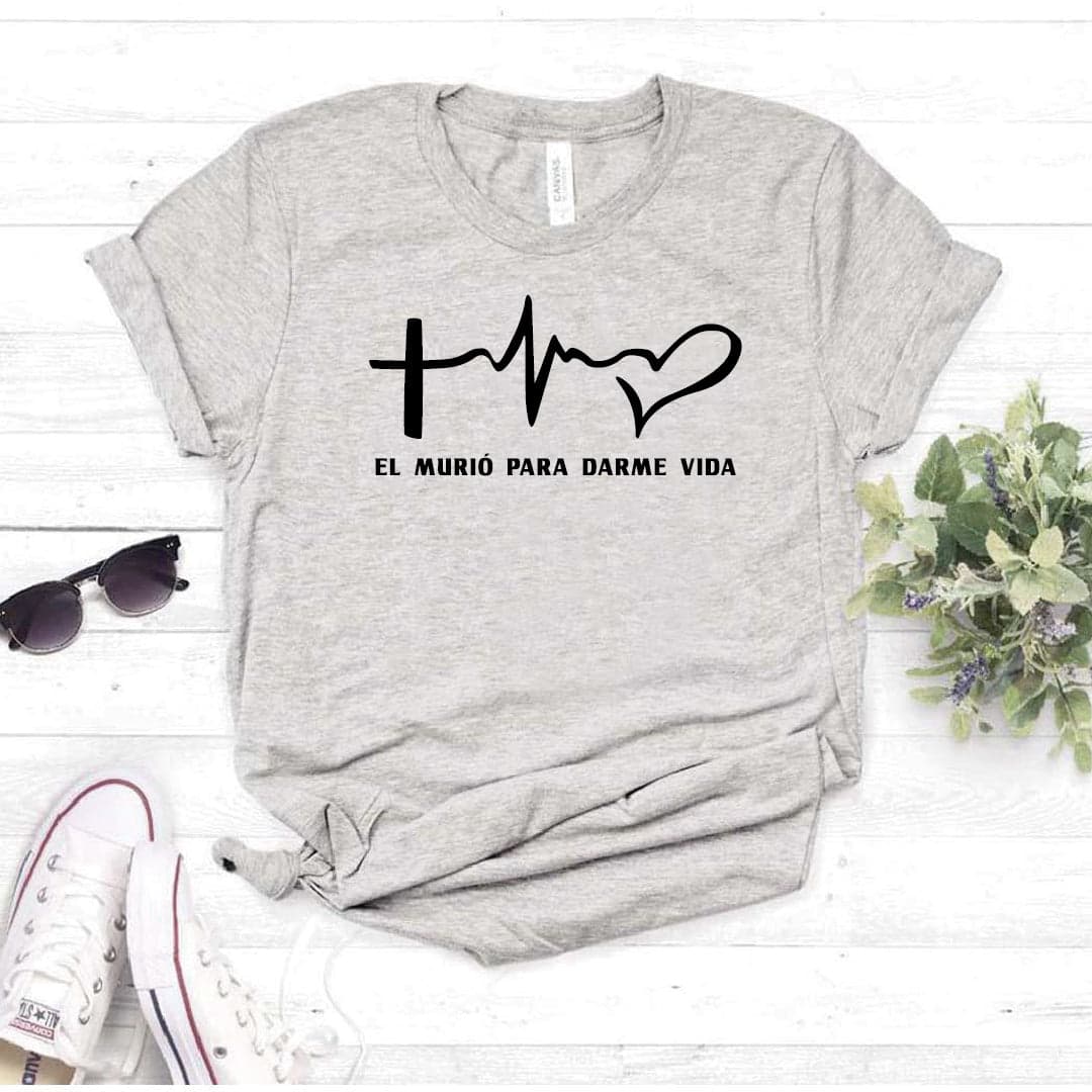 Camiseta T-shirt mujer cristiana EL MURIO PARA DARME LA VIDA — foto 8