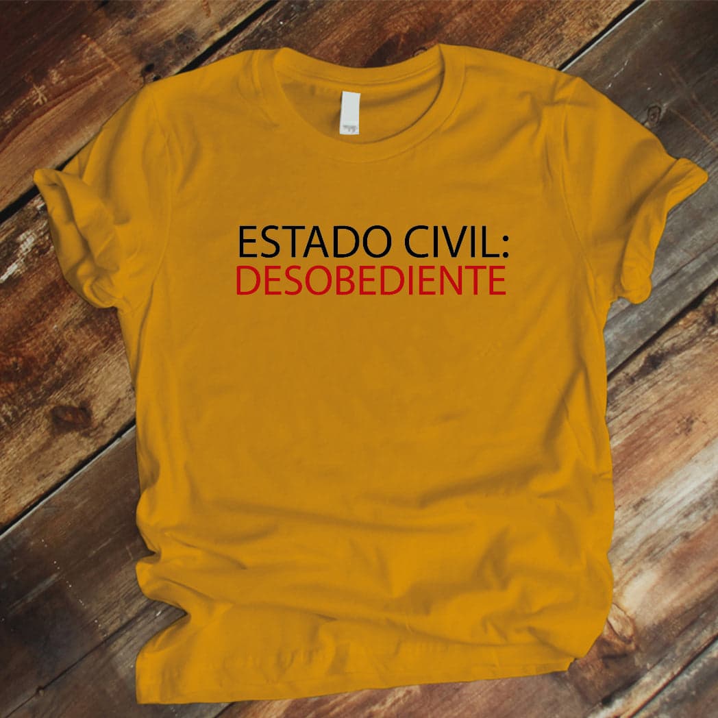 Camisa estampada unisex tipo T-shirt Estado civil desobediente — foto 3
