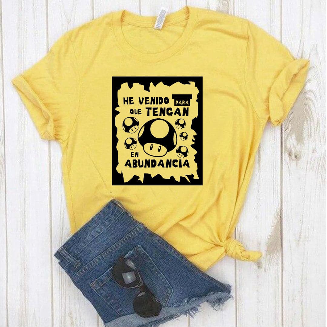Camisa estampada tipo T- shirt HE VENIDO A TRAER ABUNDANCIA — foto 2