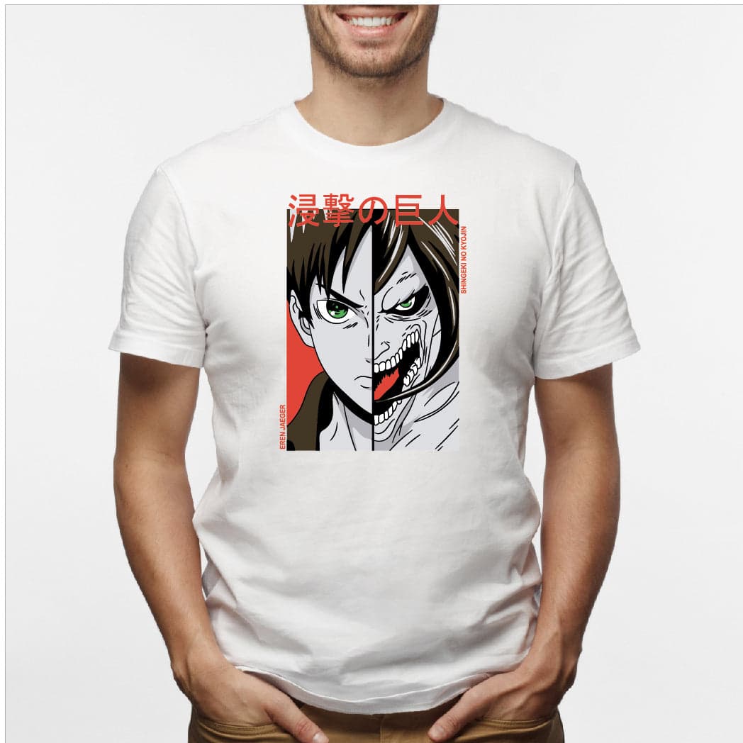 Camisa estampada en algodón para hombre tipo T-shirt Eren Jeager — foto 1