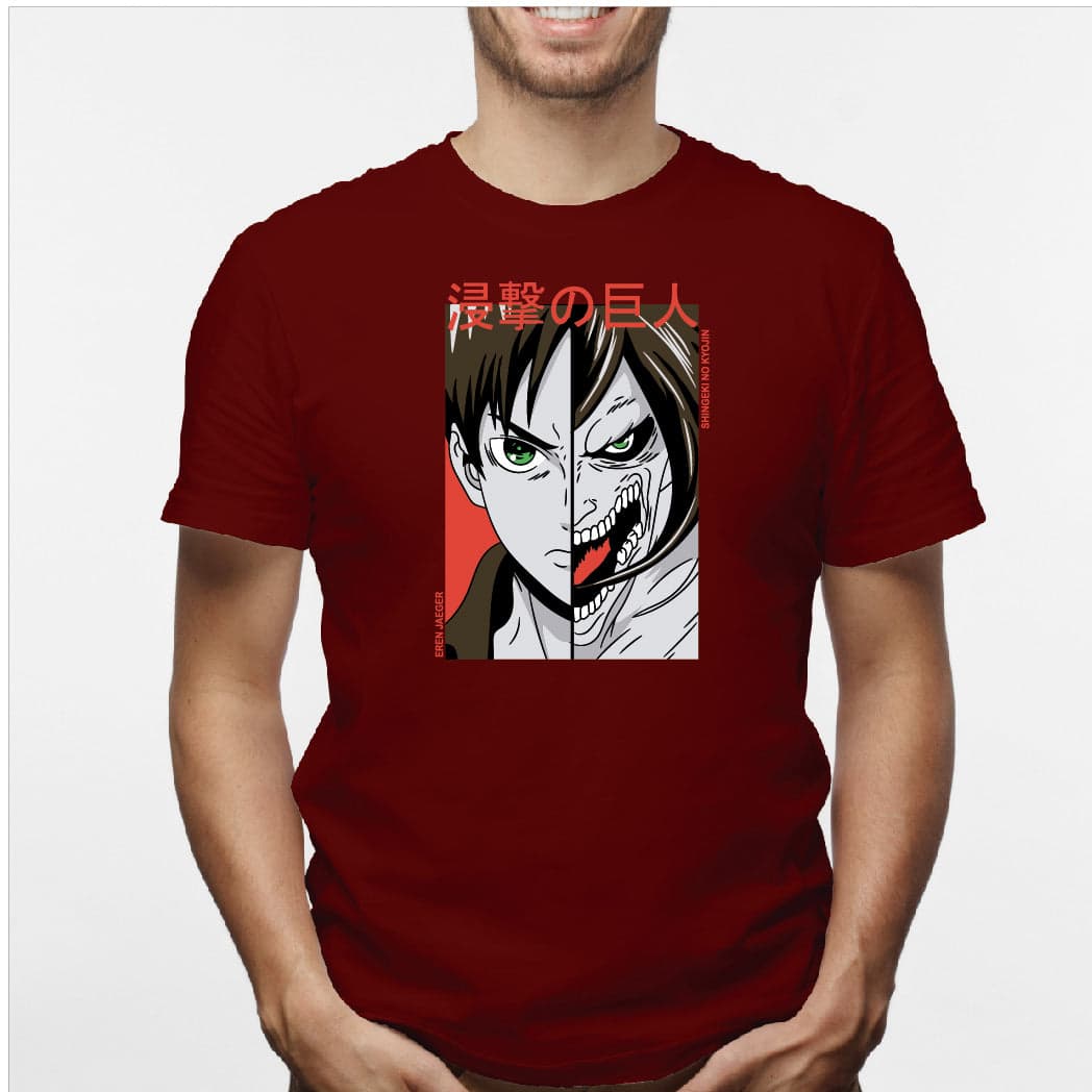 Camisa estampada en algodón para hombre tipo T-shirt Eren Jeager — foto 3