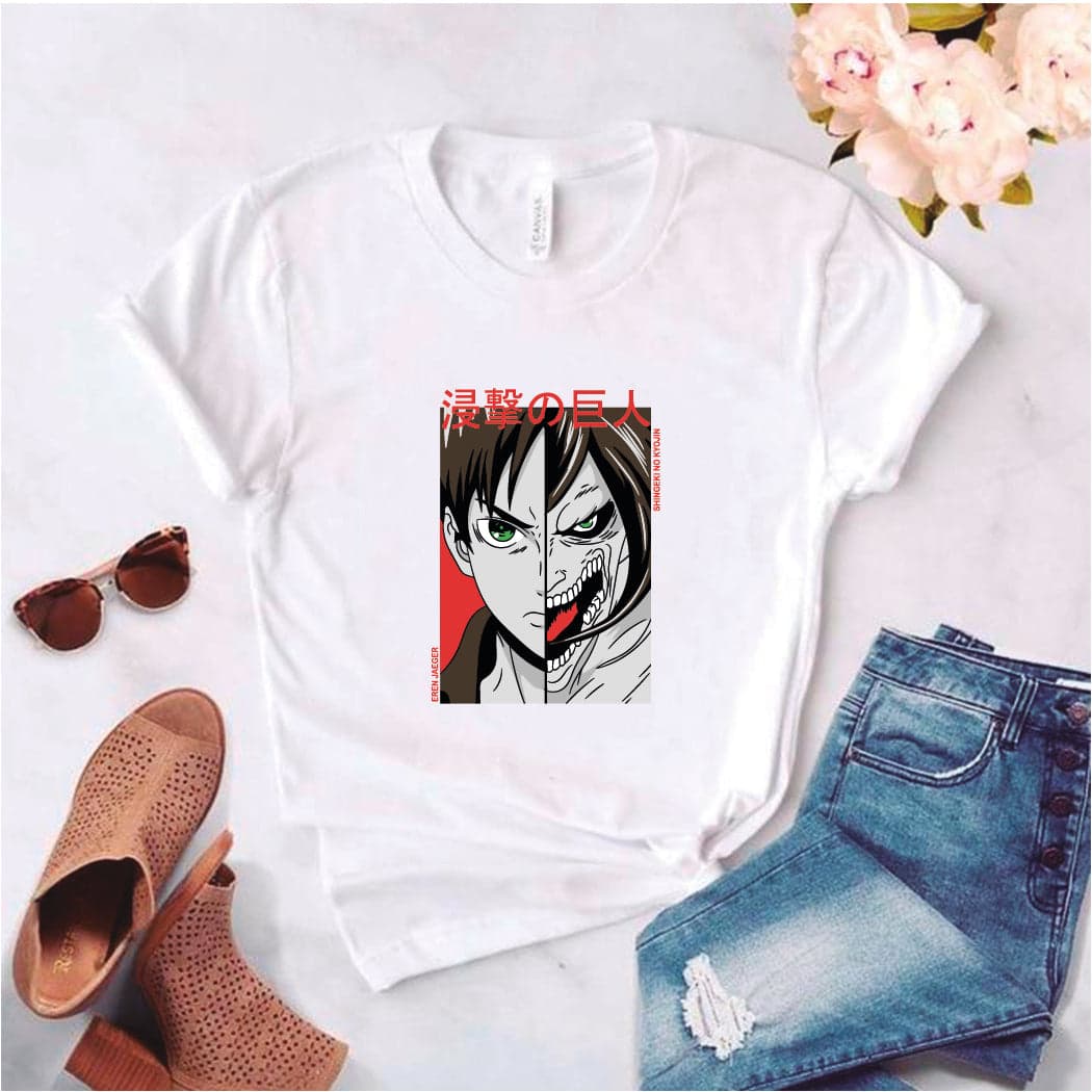 Camisa estampada tipo T-shirt de polialgodon Eren Jeager — foto 1