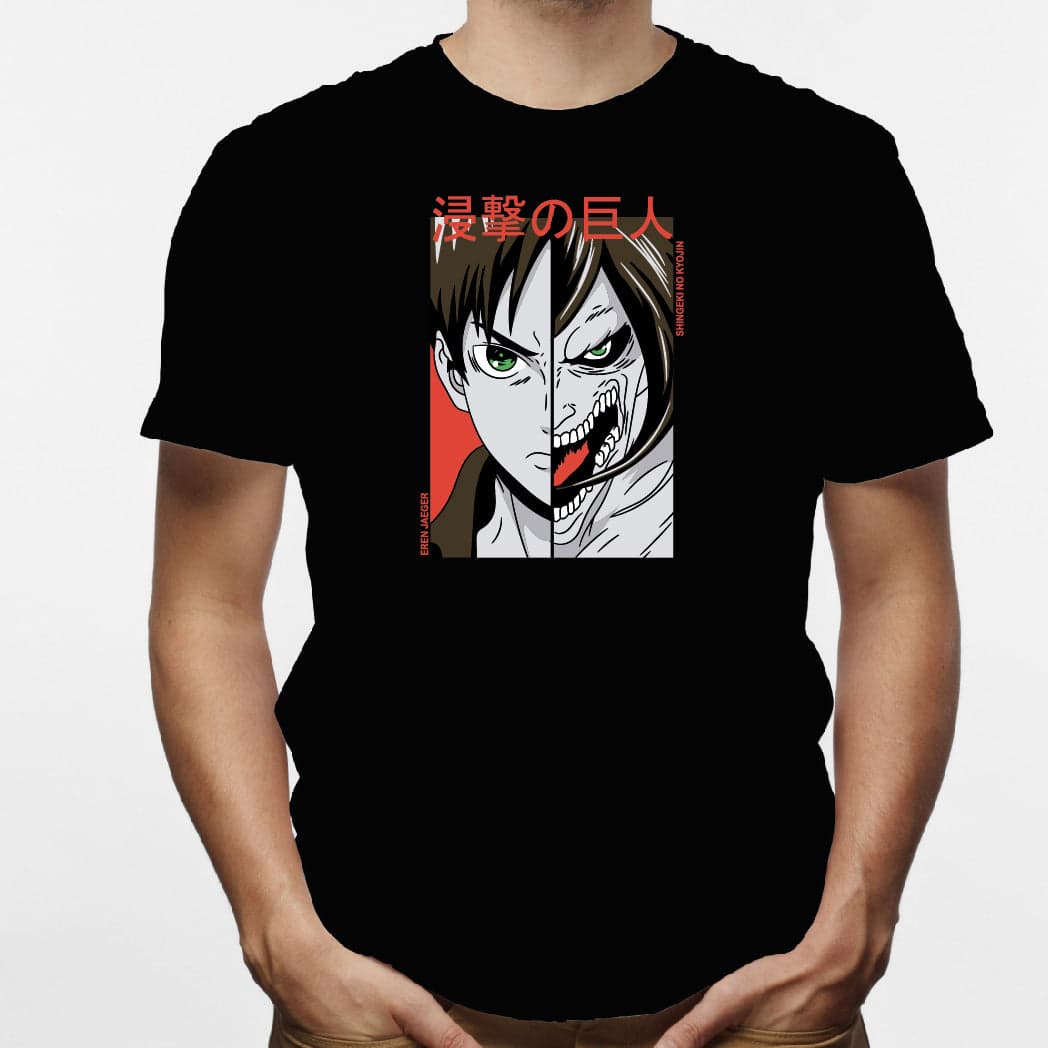 Camisa estampada en algodón para hombre tipo T-shirt Eren Jeager — foto 6