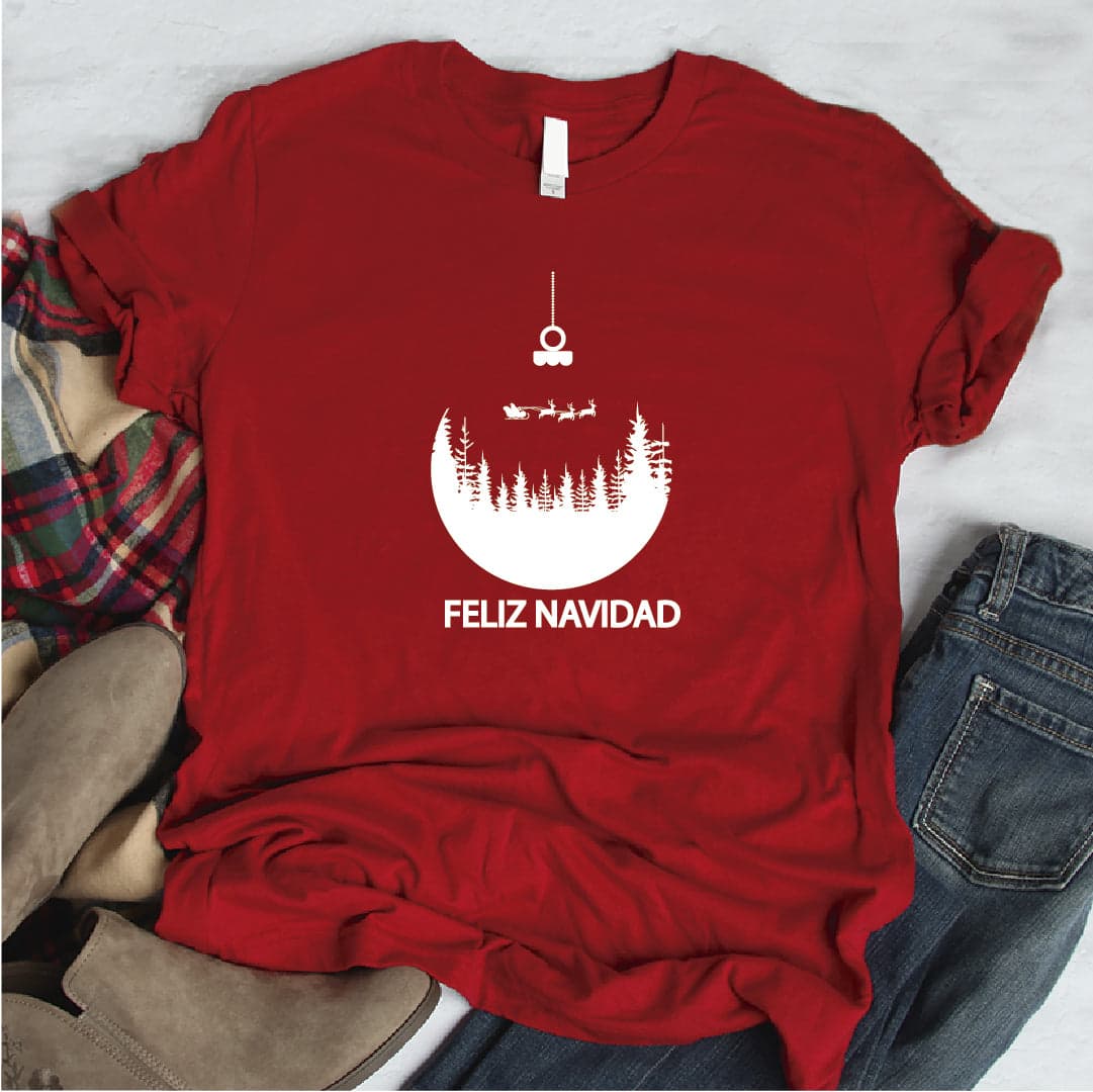 Camisa estampada  tipo T-shirt Feliz Navidad lunar Santa Sobre el bosque — foto 6