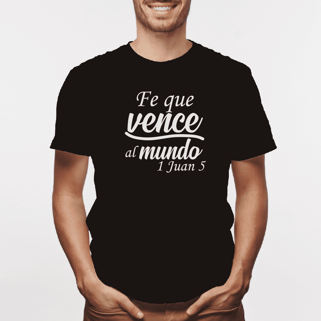 Camiseta estampada tipo T-shirt FE QUE VENCE AL MUNDO (CRISTIANOS) (HOMBRE) — foto 4