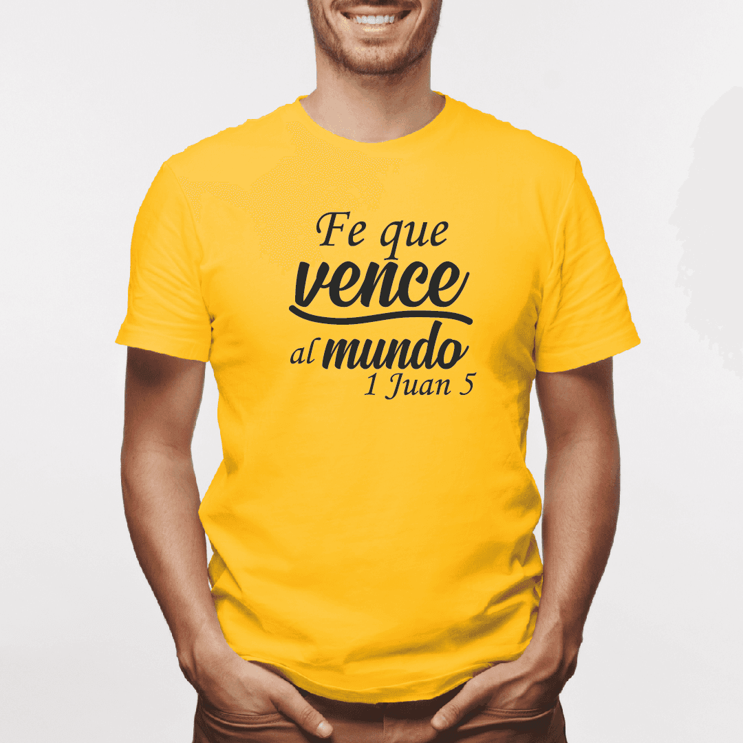 Camiseta estampada tipo T-shirt FE QUE VENCE AL MUNDO (CRISTIANOS) (HOMBRE) — foto 5