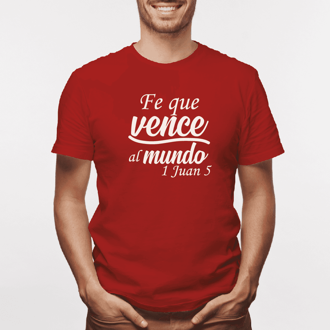 Camiseta estampada tipo T-shirt FE QUE VENCE AL MUNDO (CRISTIANOS) (HOMBRE) — foto 2