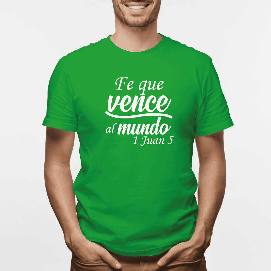 Camiseta estampada tipo T-shirt FE QUE VENCE AL MUNDO (CRISTIANOS) (HOMBRE) — foto 8