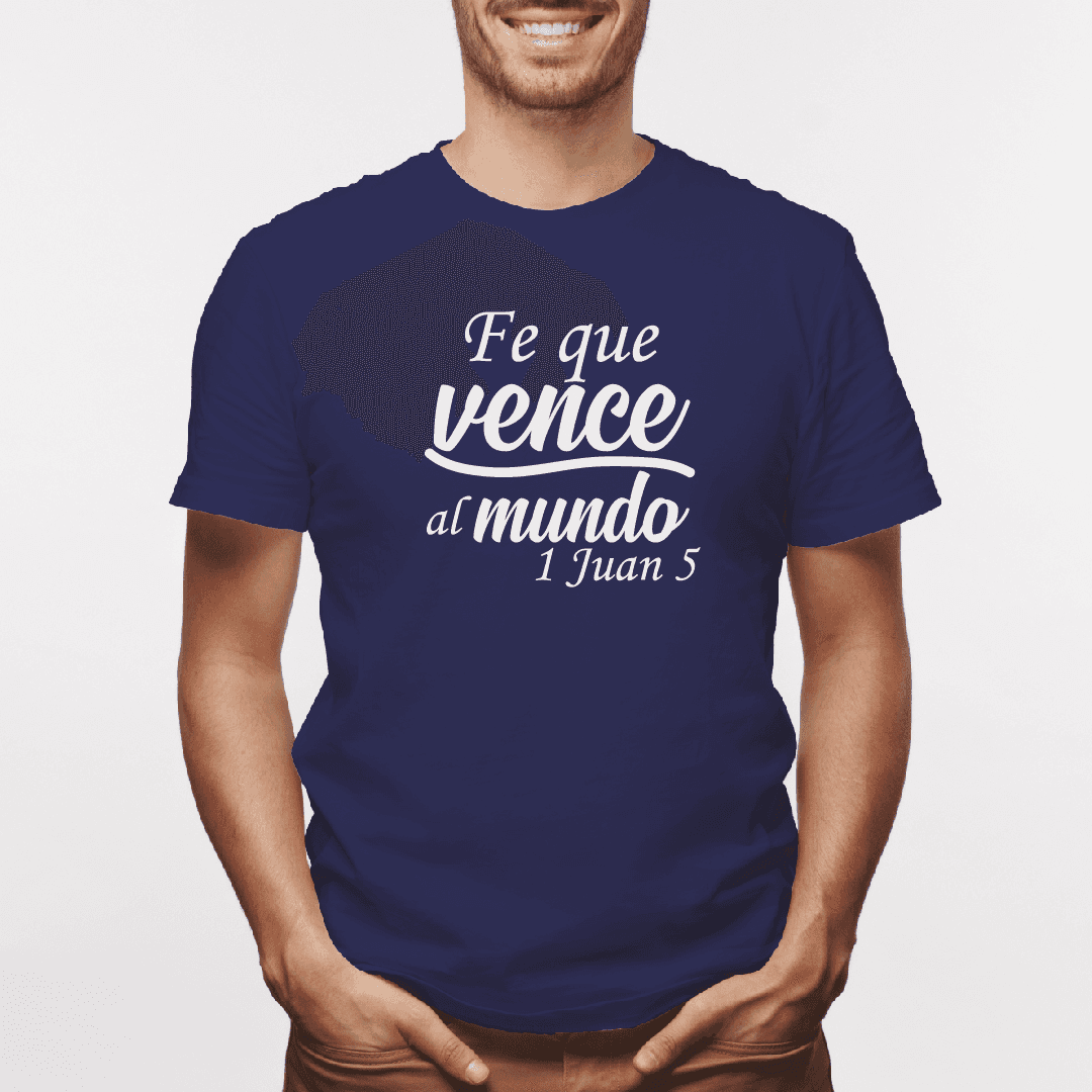 Camiseta estampada tipo T-shirt FE QUE VENCE AL MUNDO (CRISTIANOS) (HOMBRE) — foto 1