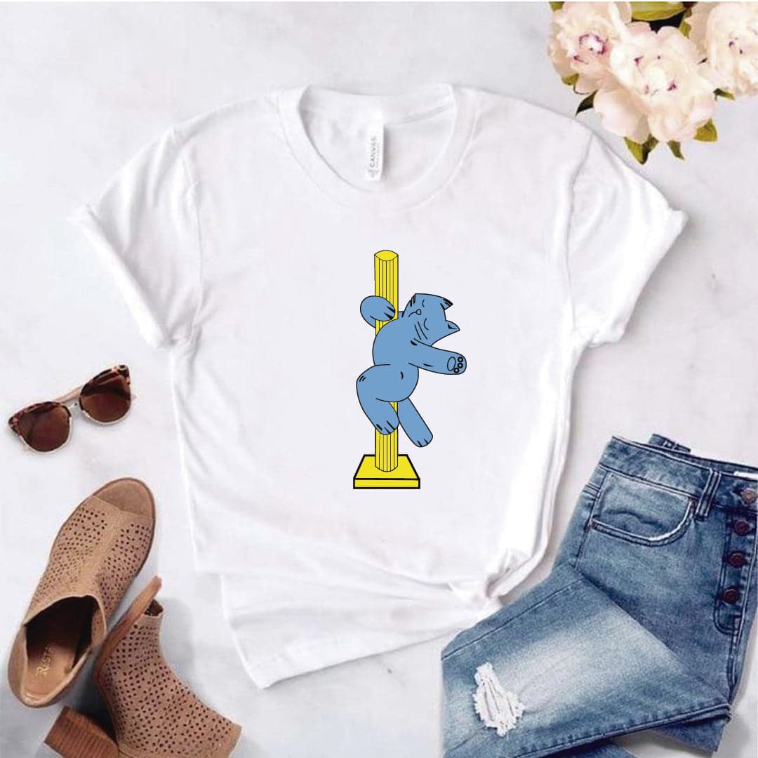 Camisa estampada  tipo T-shirt  Gato Bailando en el rascador — foto 8
