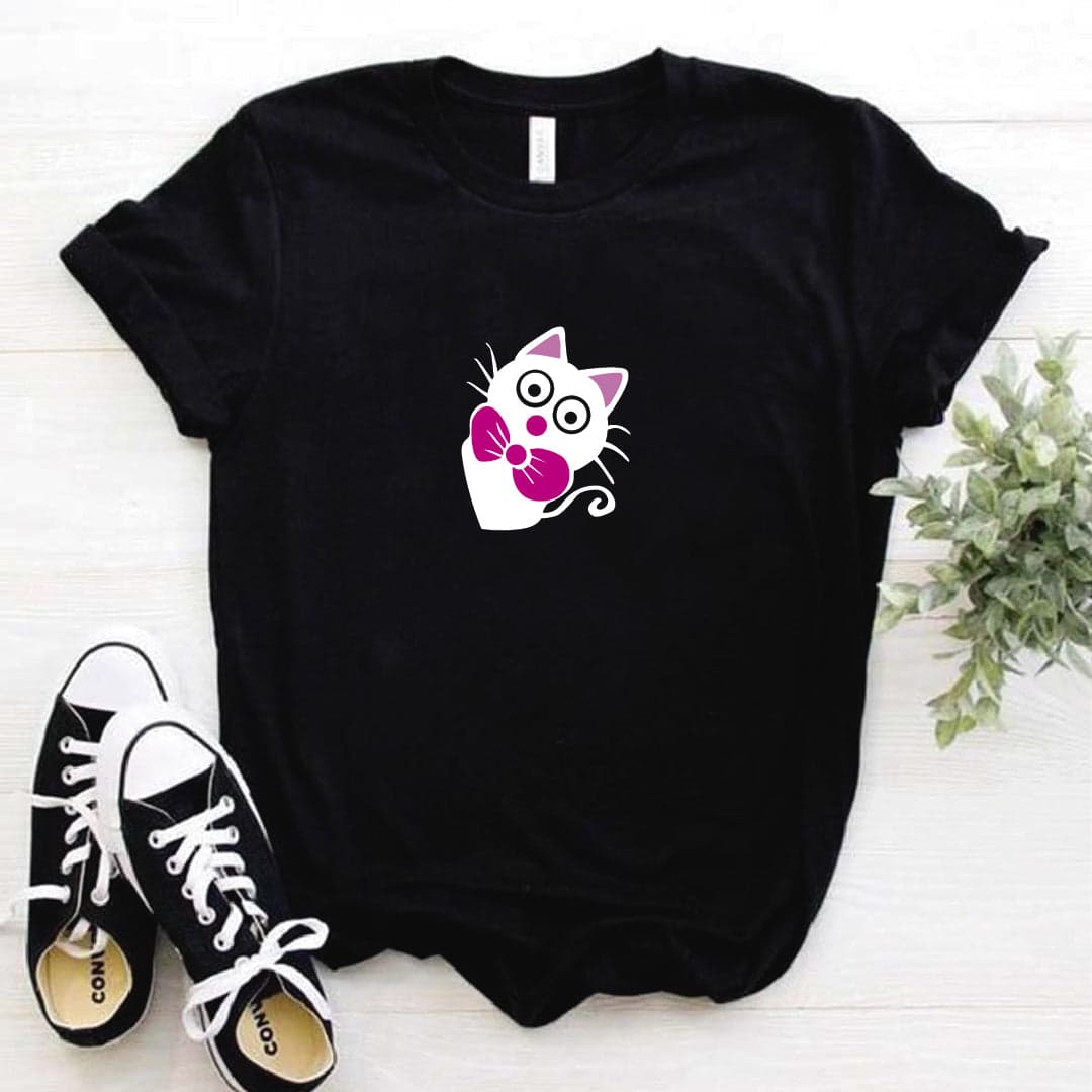Camisa estampada  tipo T-shirt GATO CON MOÑO — foto 5