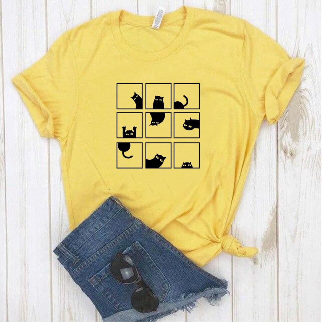 Camisa estampada  tipo T-shirt GATICO EN VENTANA — foto 2