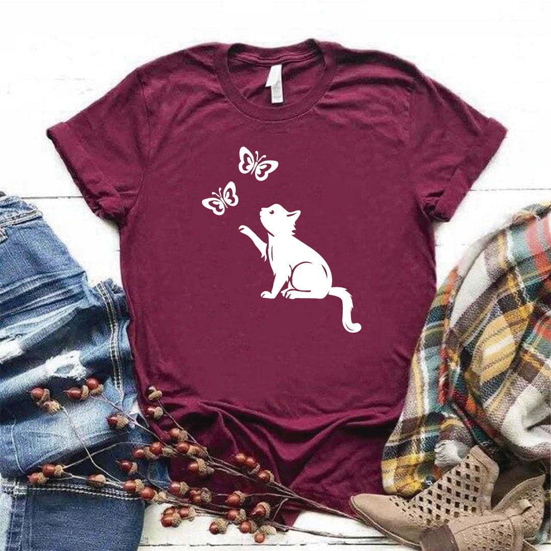 Camisa estampada  tipo T-shirt Gato mariposa 2 — foto 3