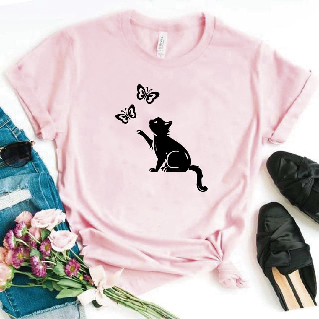 Camisa estampada  tipo T-shirt Gato mariposa 2 — foto 6