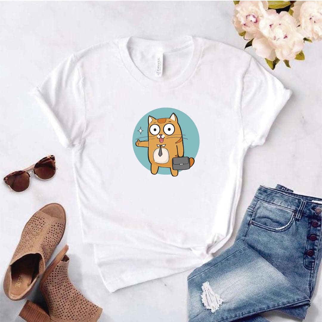 Camisa estampada  tipo T-shirt GATO CON MALETICA — foto 6