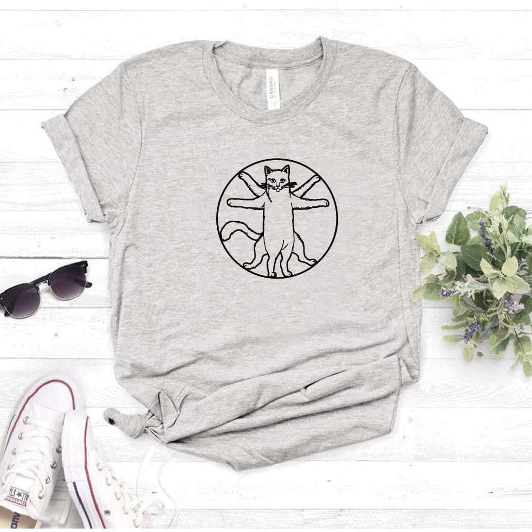 Camisa estampada  tipo T-shirt  Gato de vitruvio — foto 7
