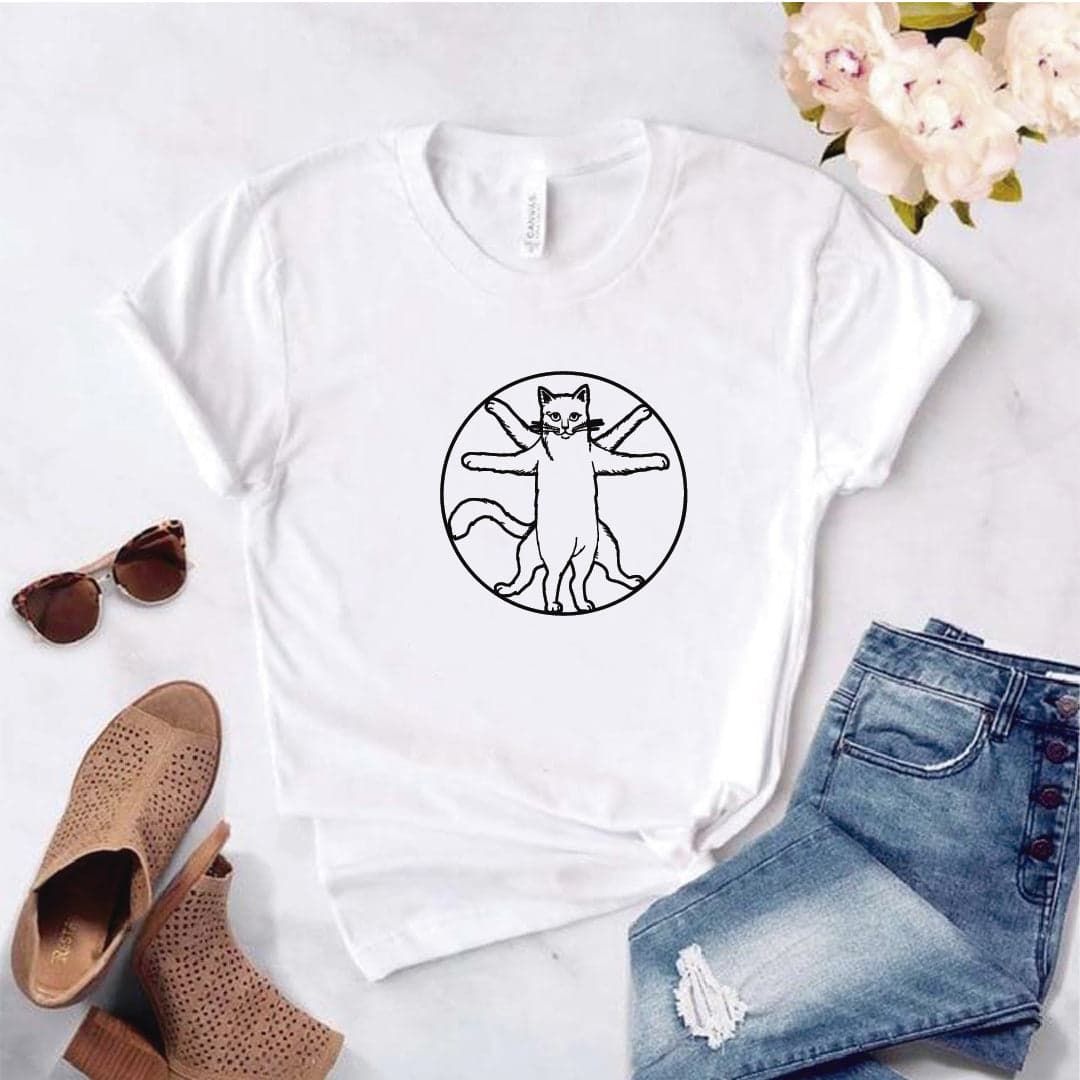 Camisa estampada  tipo T-shirt  Gato de vitruvio — foto 8