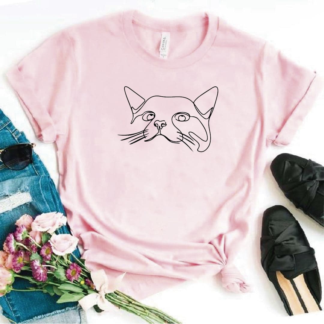 Camisa estampada  tipo T-shirt GATO DE LINEAS MIRANDO — foto 4