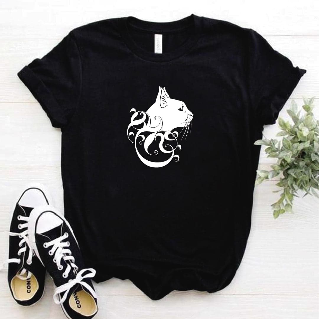 Camisa estampada  tipo T-shirt GATO PERFIL (con adornos) — foto 3