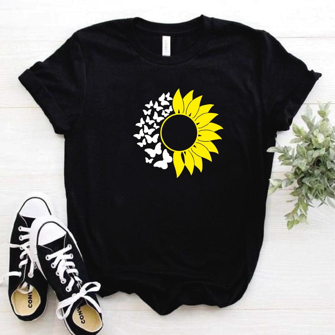 Camisa estampada  tipo T-shirt GIRASOL MARIPOSA — foto 1