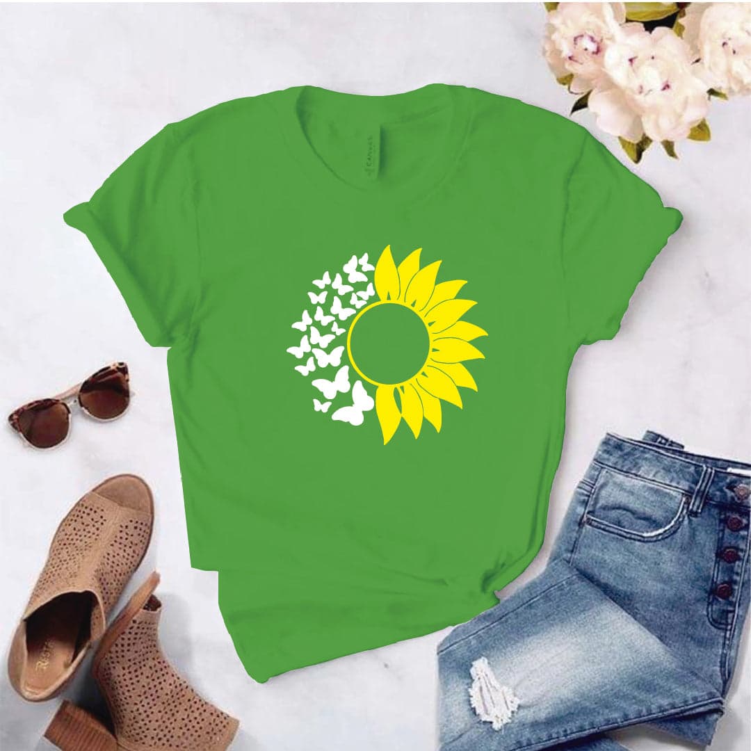 Camisa estampada  tipo T-shirt GIRASOL MARIPOSA — foto 4