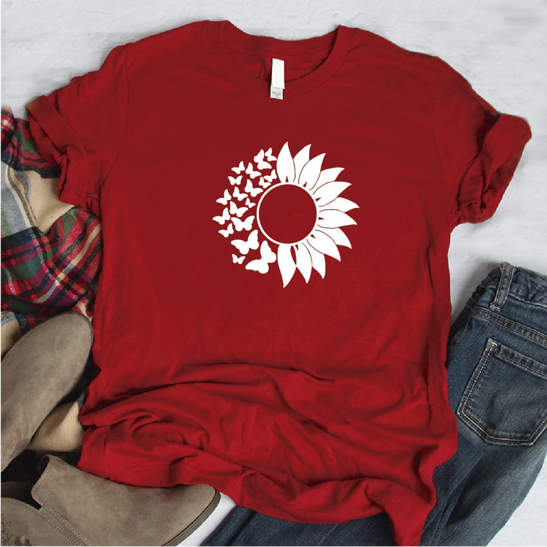 Camisa estampada  tipo T-shirt GIRASOL MARIPOSA — foto 5
