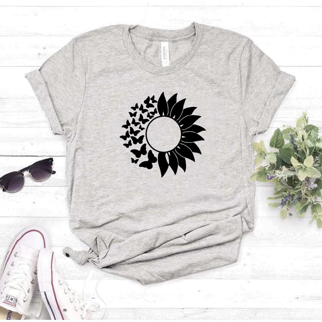 Camisa estampada  tipo T-shirt GIRASOL MARIPOSA — foto 7