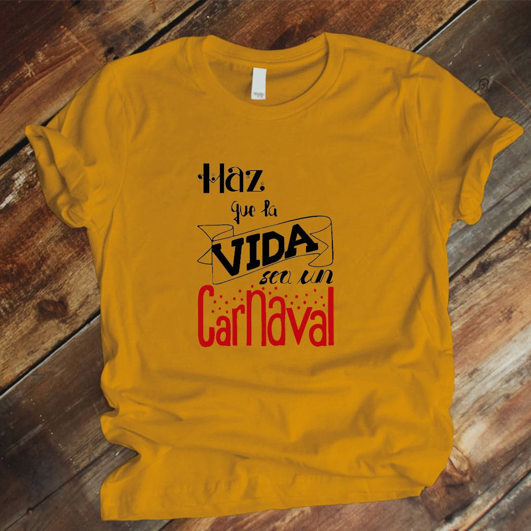 Camisa estampada unisex tipo T-shirt Haz que tu vida sea un carnaval — foto 3