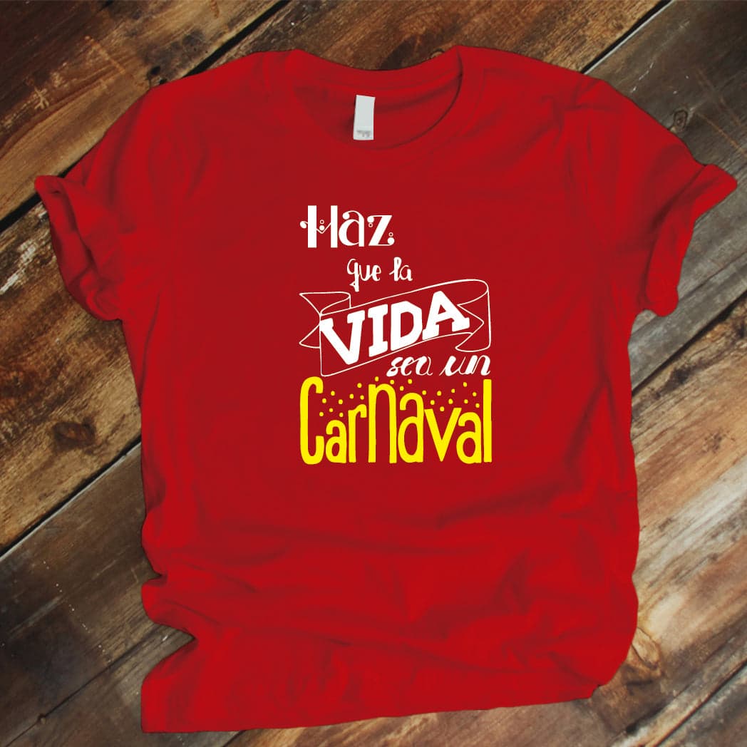 Camisa estampada unisex tipo T-shirt Haz que tu vida sea un carnaval — foto 1