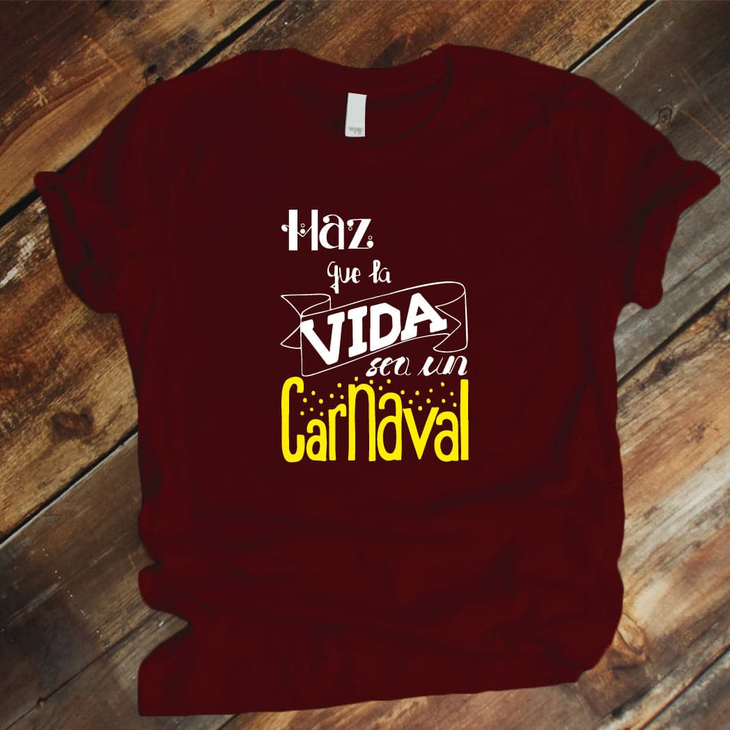 Camisa estampada unisex tipo T-shirt Haz que tu vida sea un carnaval — foto 2