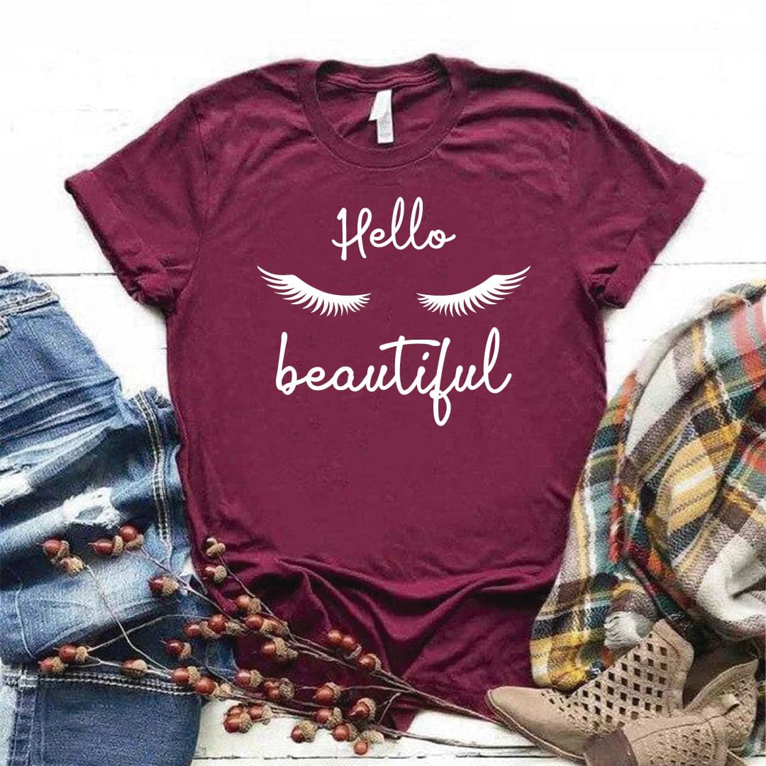 Camiseta estampada T-shirt  HELLO BEAUTIFUL — foto 8