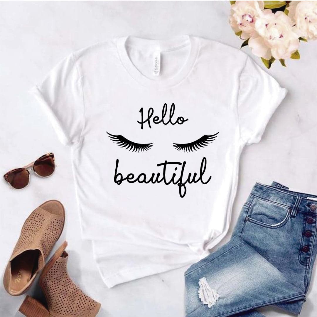 Camiseta estampada T-shirt  HELLO BEAUTIFUL — foto 5