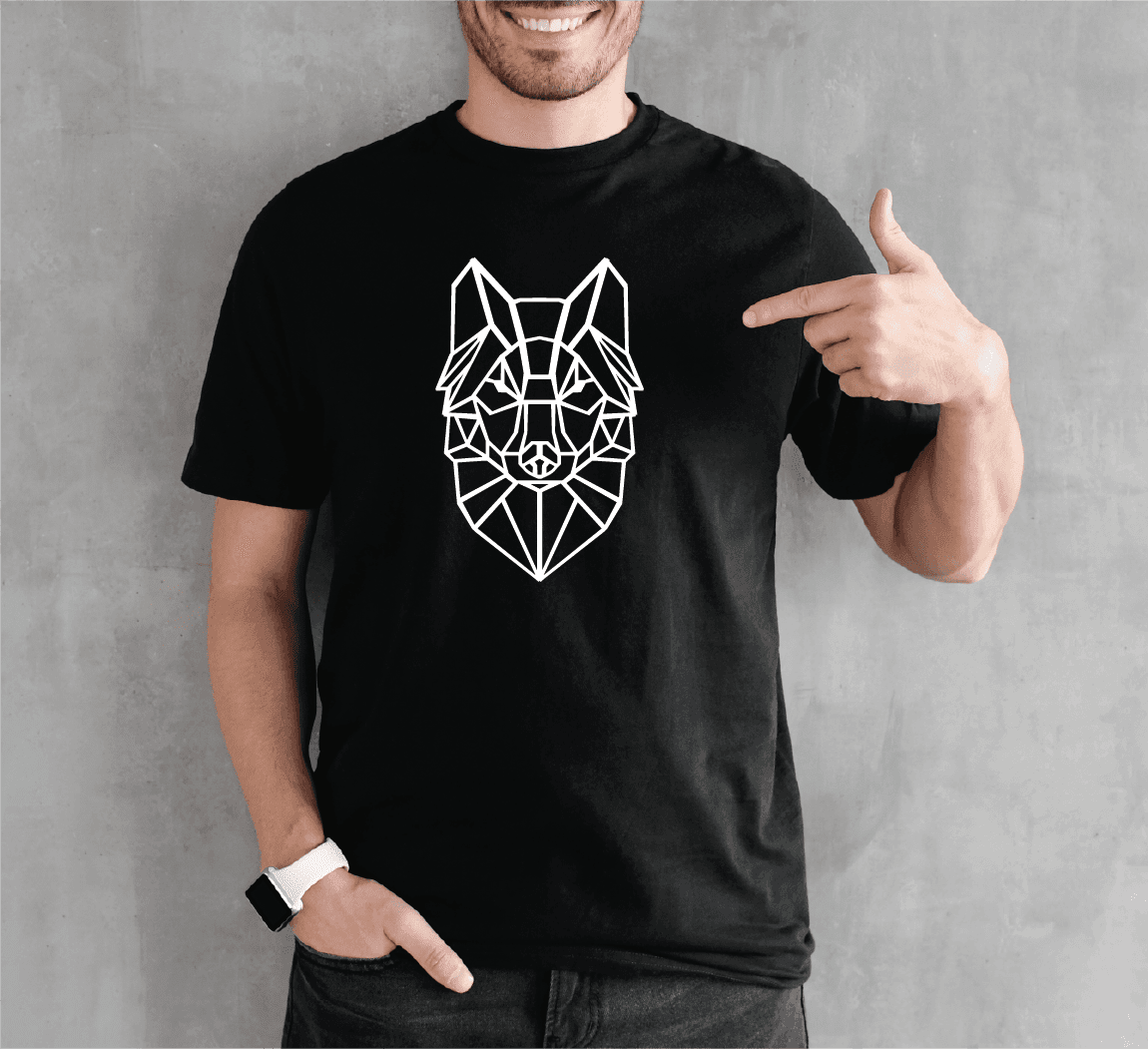 Camiseta estampada tipo T-shirt LOBO MELENA (GEOMÉTRICO) HOMBRE — foto 1