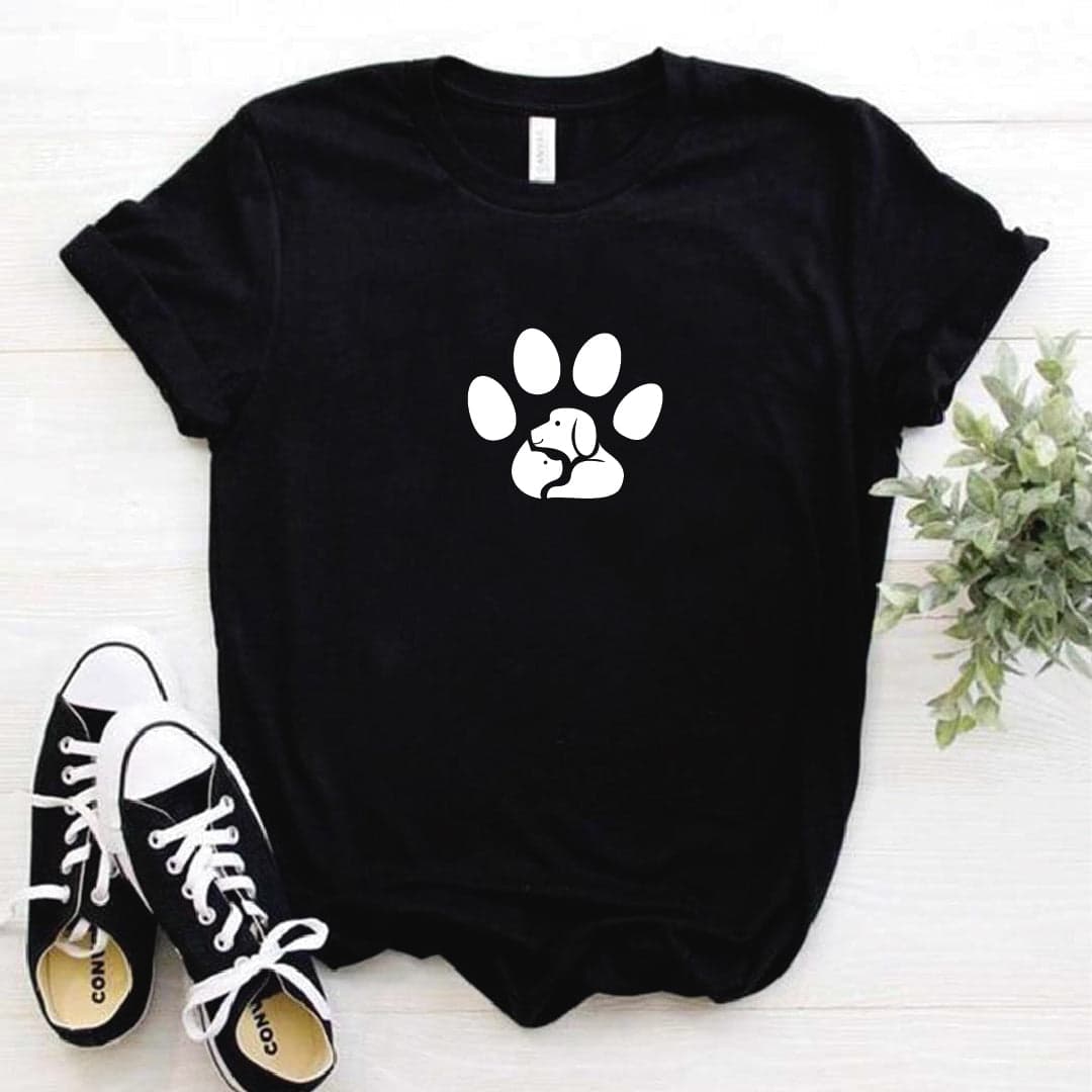 Camisa estampada  tipo T-shirt HUELLA PERRO GATO — foto 3