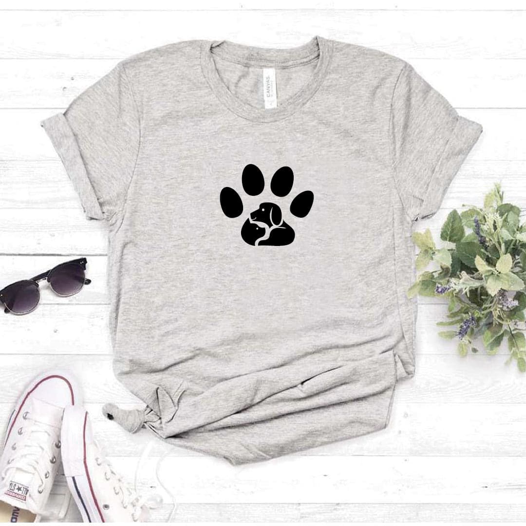 Camisa estampada  tipo T-shirt HUELLA PERRO GATO — foto 7