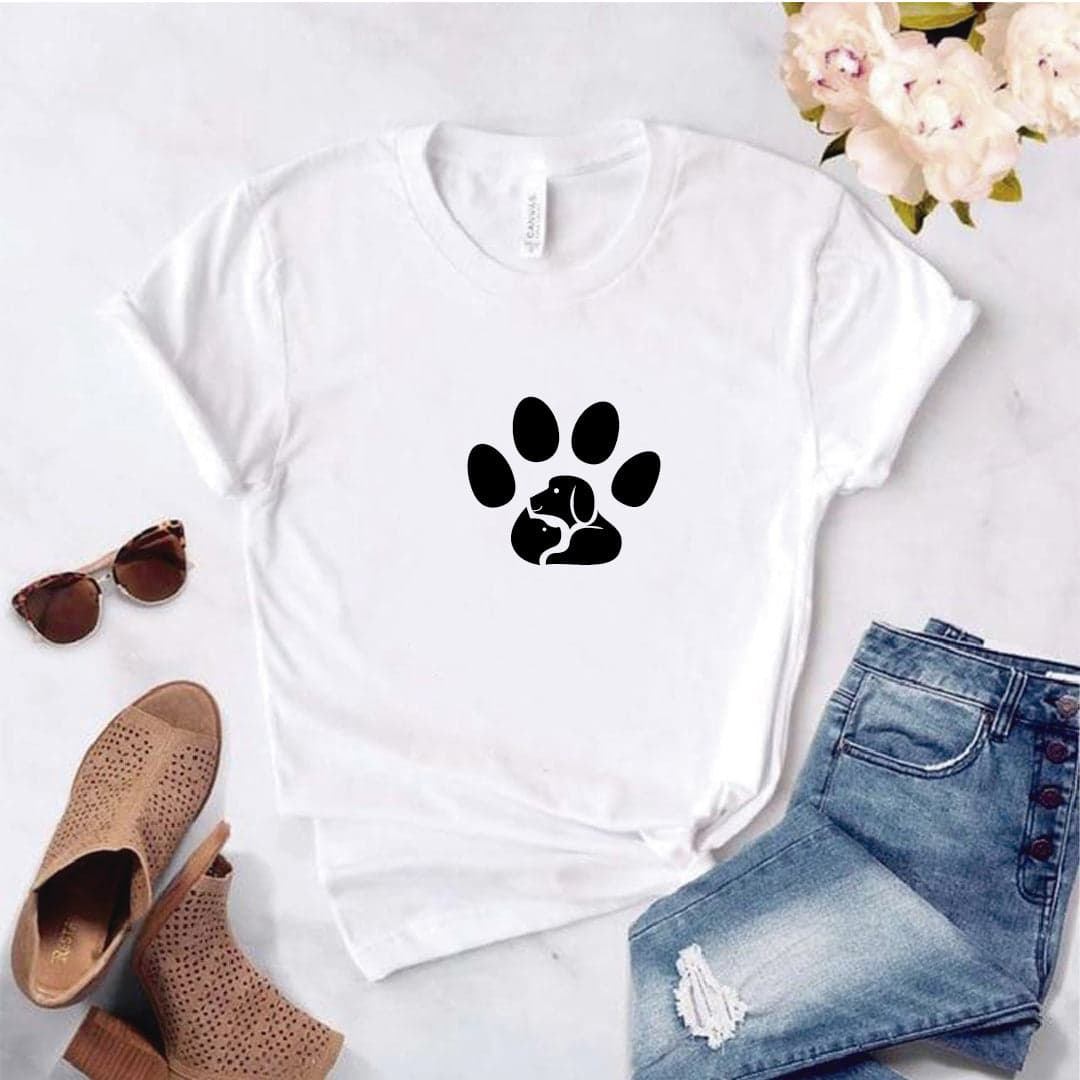 Camisa estampada  tipo T-shirt HUELLA PERRO GATO — foto 8