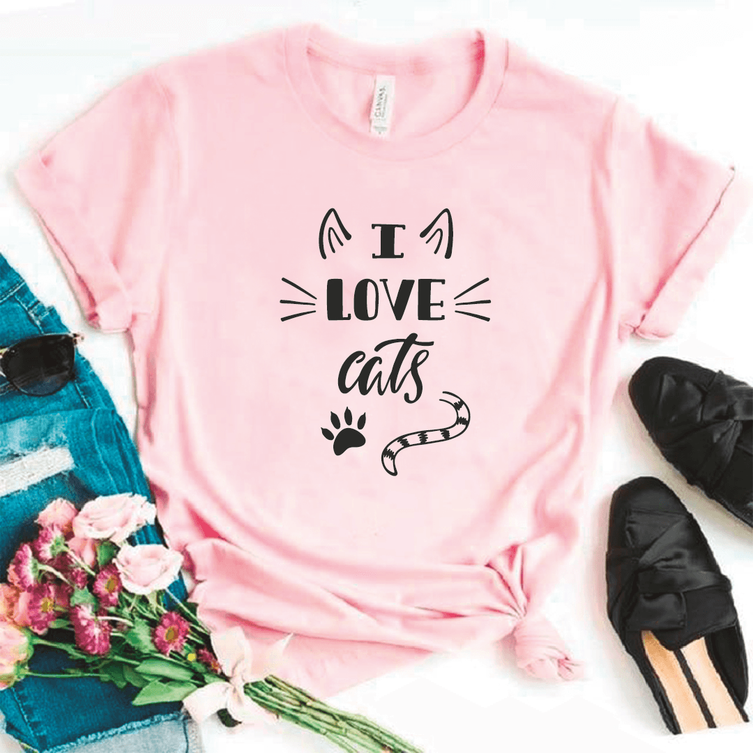 Camiseta estampada tipo T-shirt I LOVE CATS OREJAS Y COLA (MASCOTAS) — foto 4