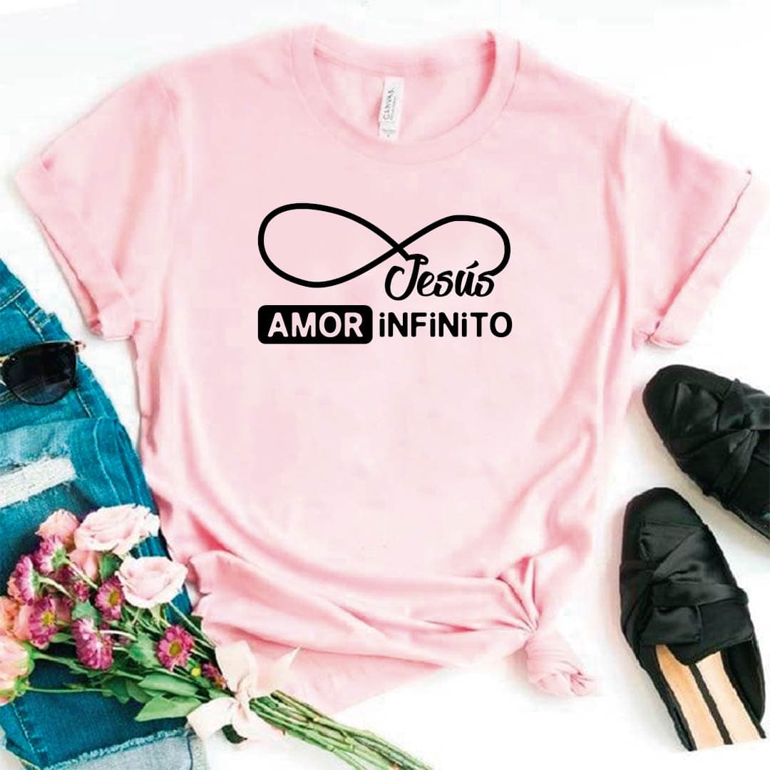 Camiseta T-shirt mujer cristiana JESUS AMOR INFINITO — foto 4
