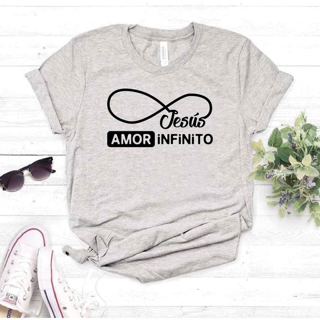 Camiseta T-shirt mujer cristiana JESUS AMOR INFINITO — foto 1