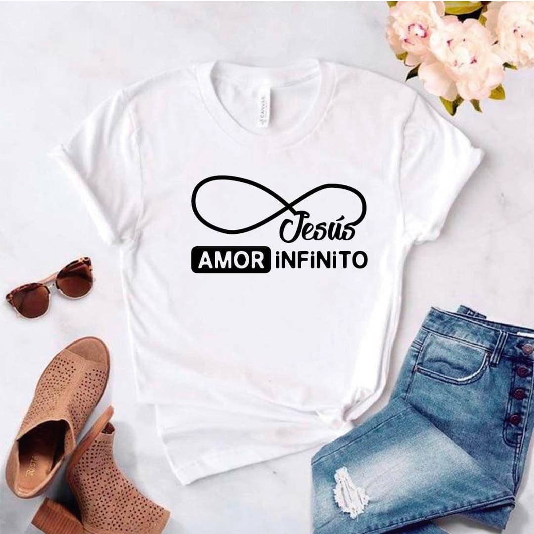 Camiseta T-shirt mujer cristiana JESUS AMOR INFINITO — foto 5