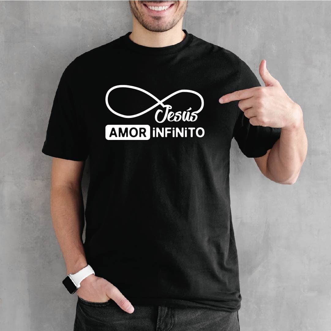 Camisa estampada para hombre tipo T-shirt jESUS AMOR INFINITO (CABALLERO) — foto 1